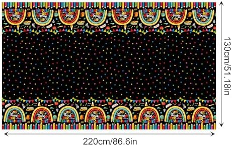 2PCS Thank You Teacher Tablecloths 87x51 Plastic Covers for School Events