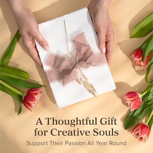 Wanderings Handmade Deckle Edge Paper - 25-Pack - 35 x 2 - 150 GSM - Textured Cotton