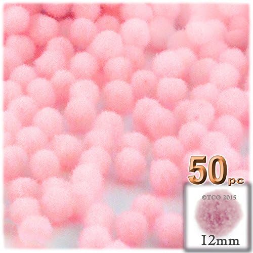 The Crafts Outlet 50-Piece Multi Purpose Pom Poms Pink