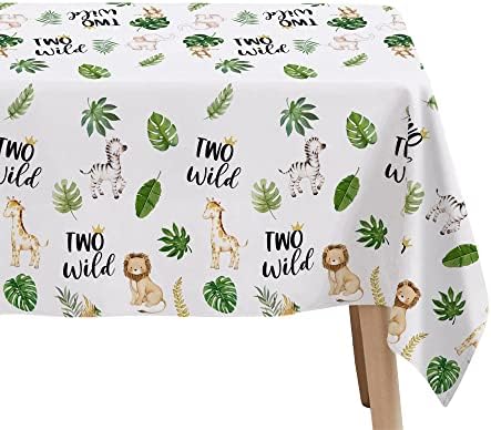 Two Wild Birthday Tablecloth Set 3 Pack 54in x 108in Safari Jungle Theme