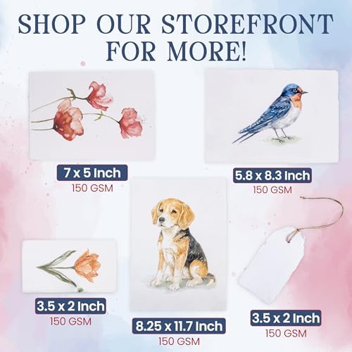 Wanderings Handmade Deckle Edge Paper - 25-Pack - 35 x 2 - 150 GSM - Textured Cotton