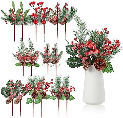 Cindeer 16 Piece Christmas Artificial Pine Picks Set
