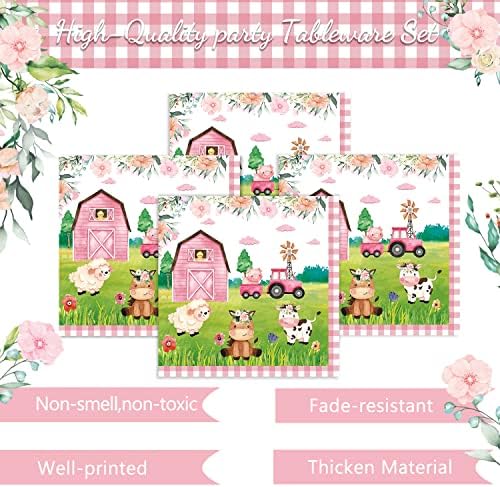 Oigco 96PCS Farm Animals Party Tableware Set for 24 Guests