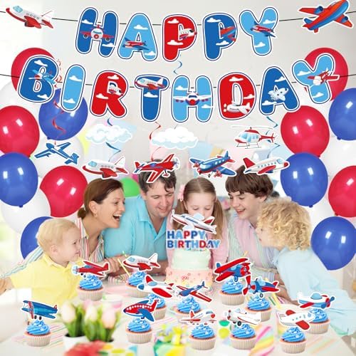 Airplane Birthday Party Decorations 49PCS Set