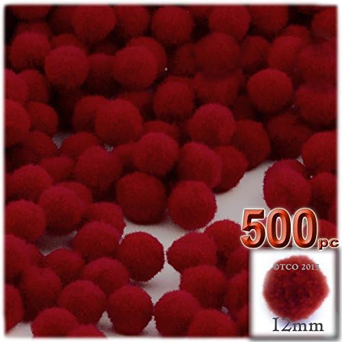 The Crafts Outlet 500-Piece Acrylic Pom Poms 12mm Tan