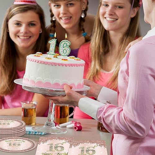 40PCS Rose Gold Sweet 16 Party Decorations for Girls