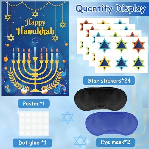 AUGSUN Hanukkah Decorations Game Set