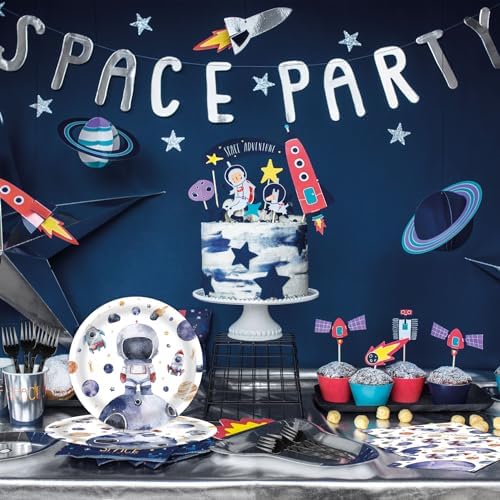 96 Pcs Space Themed Plates and Napkins for Parties