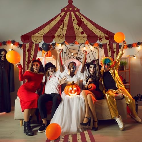 4 Pcs Carnival Tent Decorations Red White Striped Banners Entryway Decor