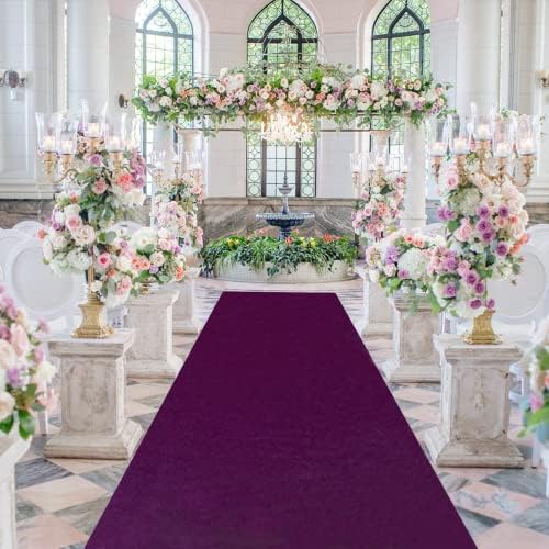 FUHSY Purple Aisle Runner 15FTx2FT Wedding Decor Carpet