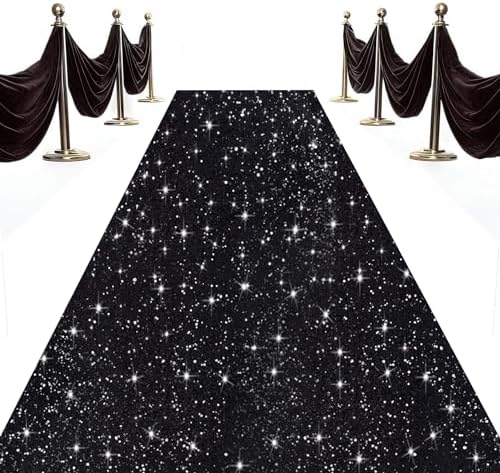 Black Sequin Aisle Runner 2FTx15FT Wedding Decor