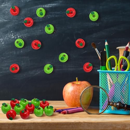 Daifunli 60 Pcs Mini Resin Apple Embellishments