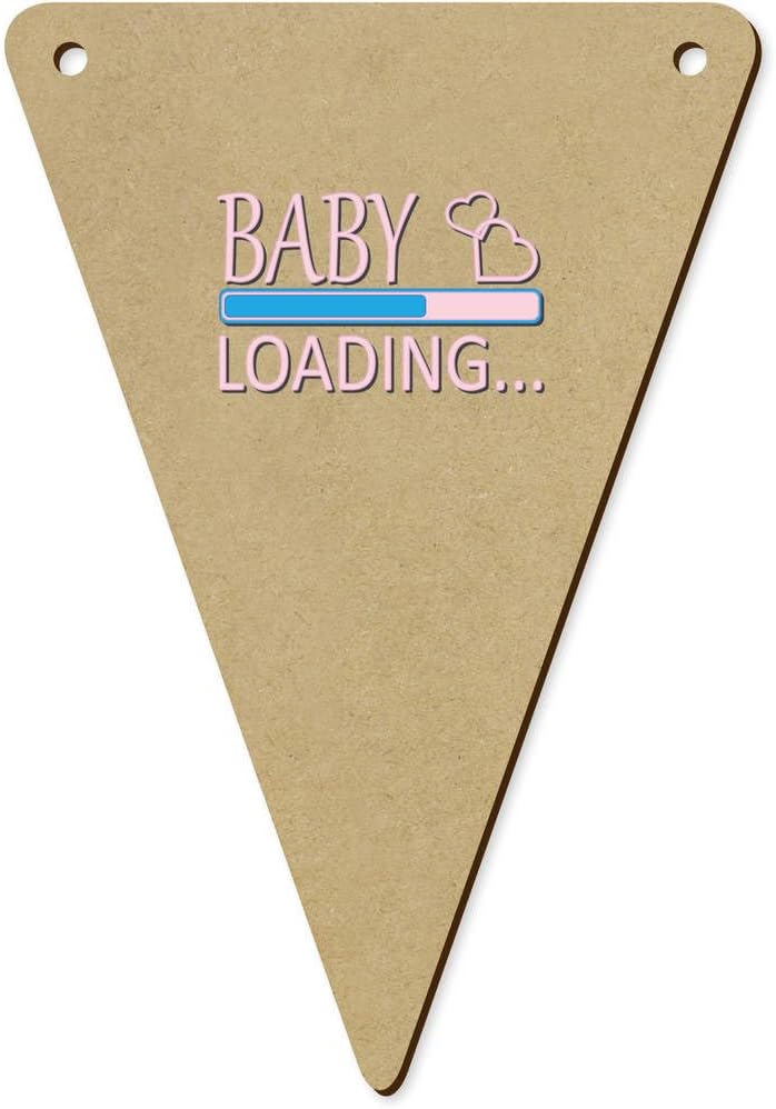 5 x 140mm Baby Girl Wooden Bunting Flags