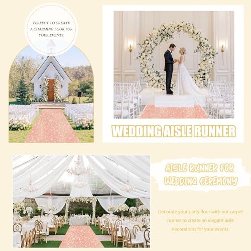 Rose Gold Sequin Aisle Runner Rug 2ft x 15ft
