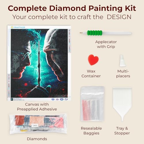CRAFTHUB Harry Potter Diamond Art Kit - 5D Painting with Light Pens