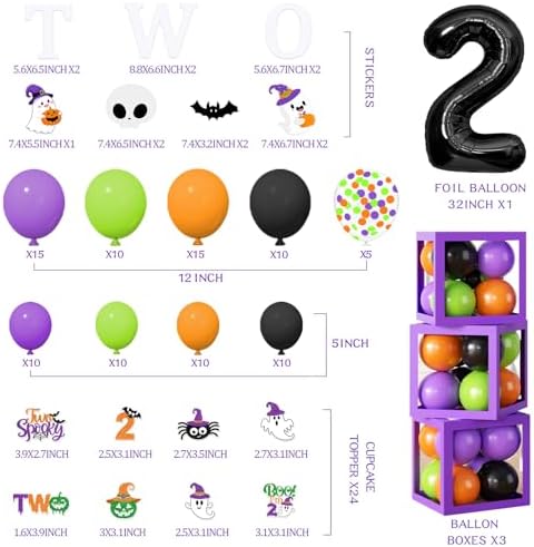Halloween 2nd Birthday Decorations 164pcs Boo Im Two Party Kit