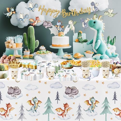 Dragon Birthday Tablecloth 3 Pack 86in x 55in