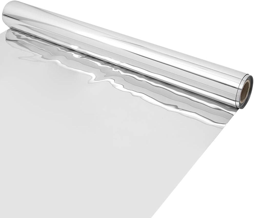 ANMINY 33x328ft Double Sided Reflective Aisle Runner Rug Silver
