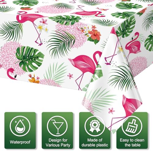 3 Pack Summer Flamingo Tablecloths for Parties