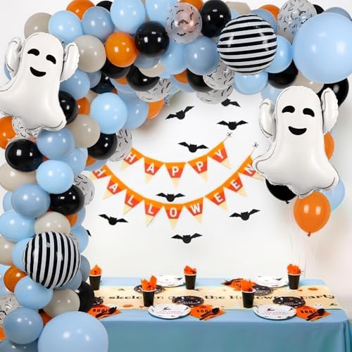 Halloween Baby Shower Balloon Arch Kit with 3D Bats
