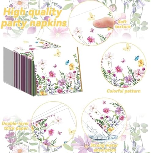 96 Pcs Wildflower Party Decorations for 24 Guests