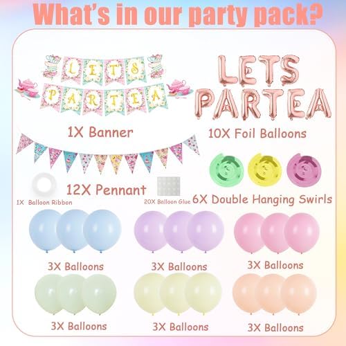 Floral Wonderland Tea Party Decor Set