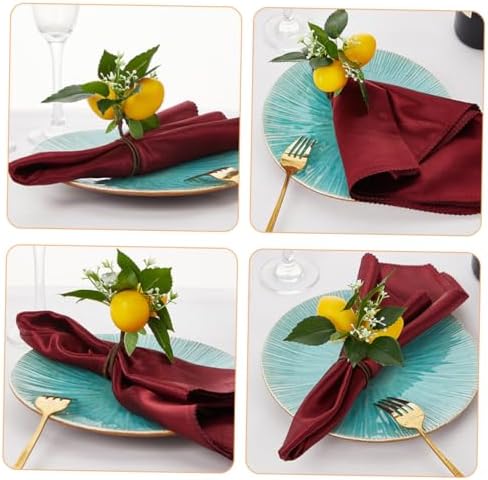 PRETYZOOM Artificial Lemon Napkin Ring Holder Decor