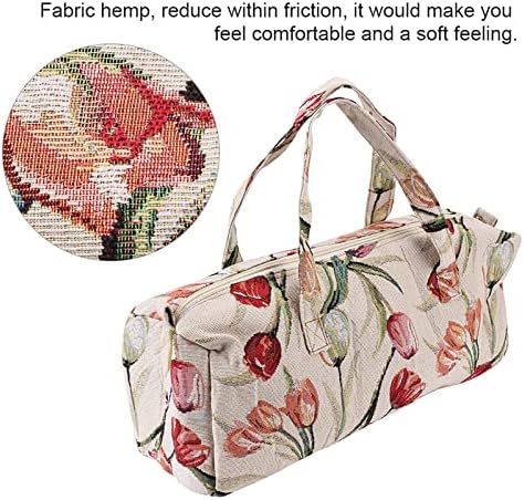 Rose Jacquard Knitting Tote Bag with Large Capacity