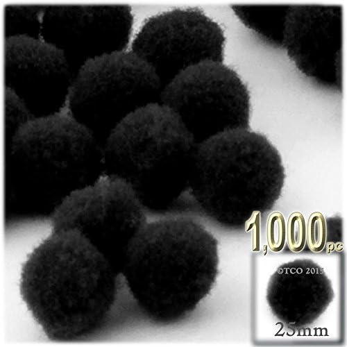 The Crafts Outlet 1000 Piece Acrylic Pom Poms White 25mm