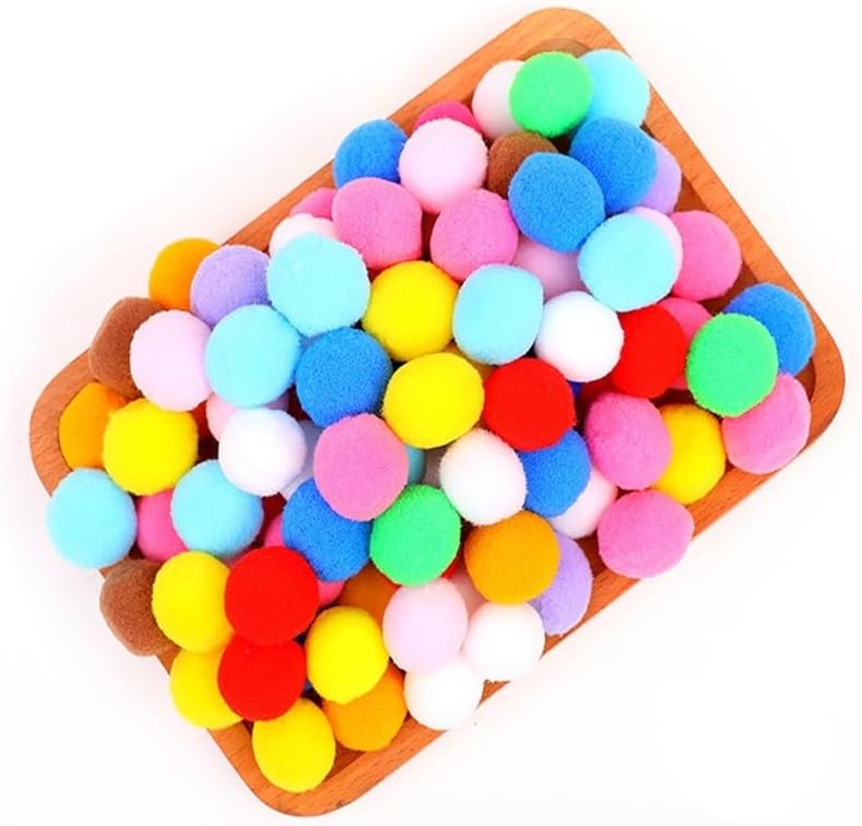 GIOTEL 60pcs Pompom 25mm Mini Fluffy Soft Pom Poms for Crafts DIY Home Decoration Sewing Supplies