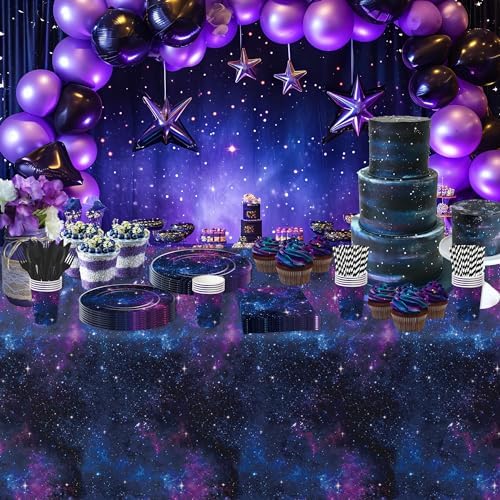 Space Galaxy Party Tablecloth - 3 Pack 54x108 Inches