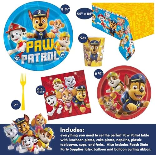 Paw Patrol Party Supplies Bundle for 16 Guests