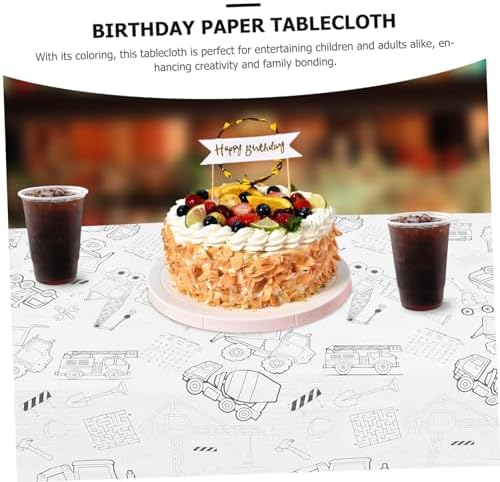 Jojofuny Birthday Themed Paper Tablecloth for Boys and Girls Parties