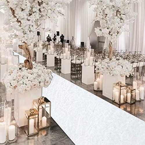 MODFUNS White Velvet Aisle Runner 4FTx20FT for Wedding Ceremony