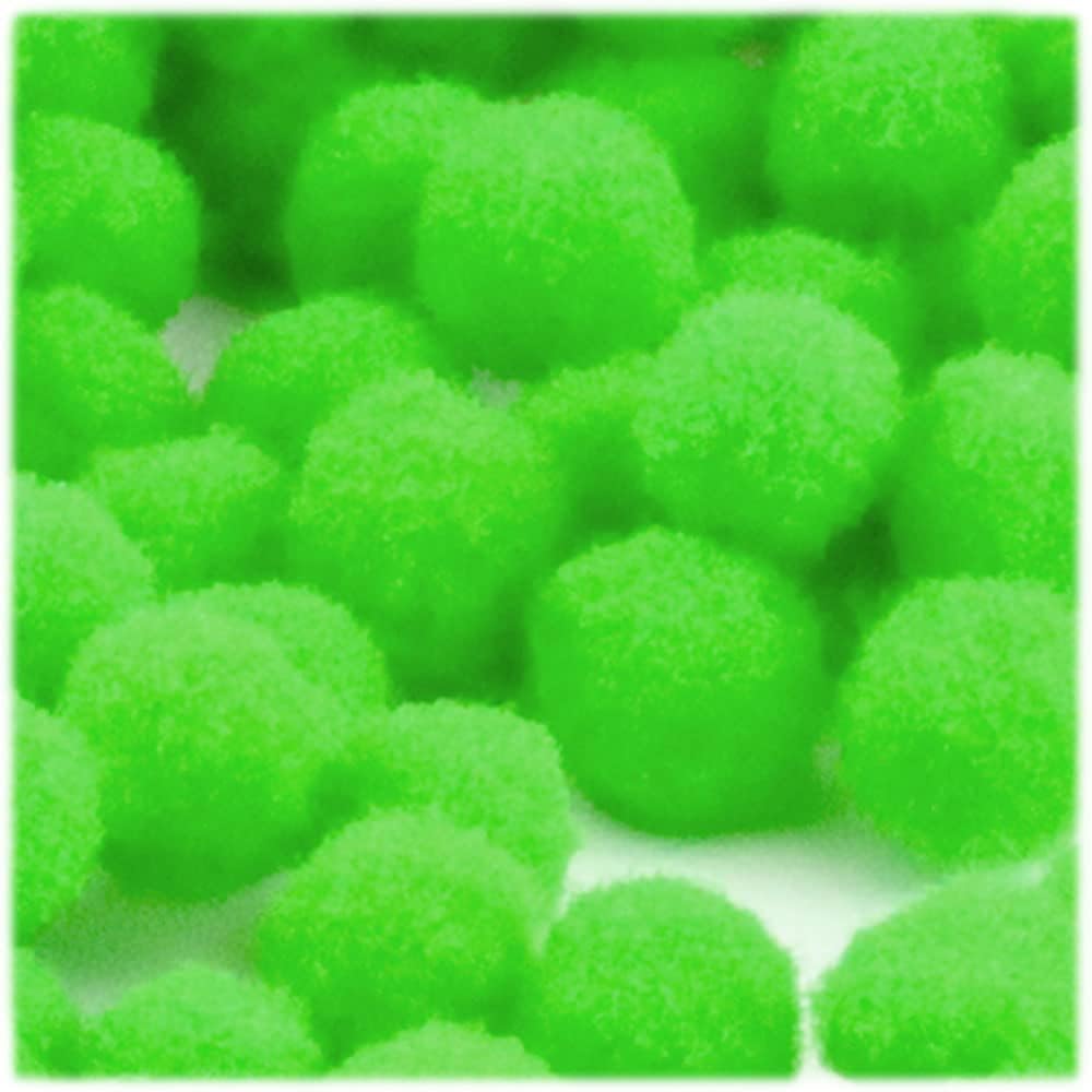 The Crafts Outlet 10-Piece Multi Purpose Pom Poms Neon Green 25mm