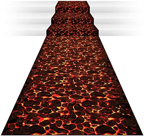 Pinkunn Lava Themed Aisle Runner 24x10ft Party Decor