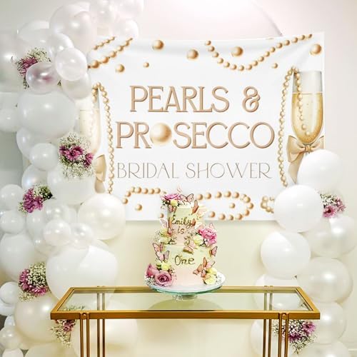 Pearls and Prosecco Bridal Shower Decor Backdrop