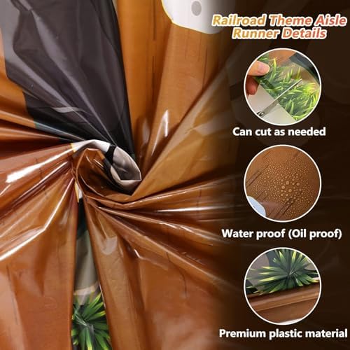 3 Pack 24 Inch x 10 Ft Western Plastic Railroad Aisle Runner Decorations