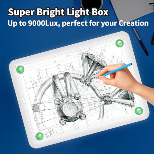 Zocelight A4 Light Pad with Bag 9000Lux Rechargeable