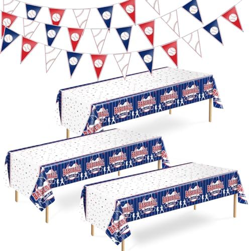 YUNVI 4 Pcs Baseball Party Decor Kit