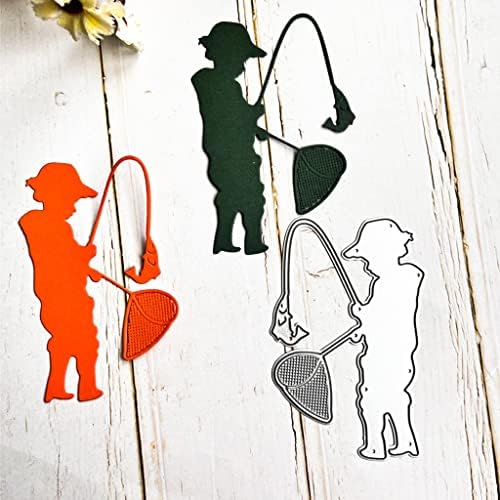 Fishing Men Metal Die Cutting Tool for Scrapbooking and Card Embossing