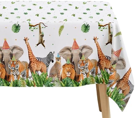Jungle Animal Safari Party Tablecloth Set 3 Pack