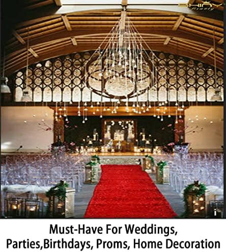 ShinyBeauty Red Sequin Aisle Runner 2FTx15FT