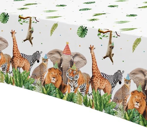 Jungle Animal Safari Party Tablecloth Set 3 Pack