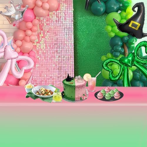 AFZMON Witch Themed Tablecloth 54x108 Inch Pink Green
