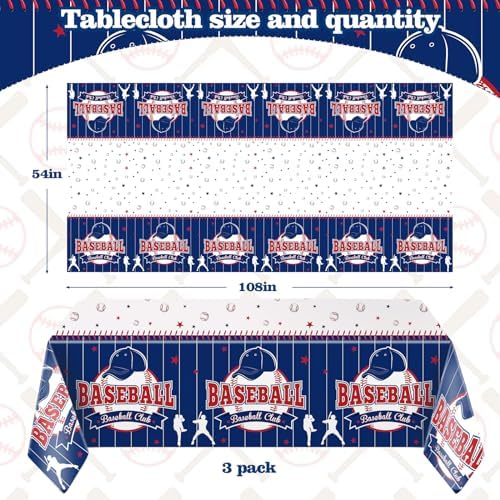 YUNVI 4 Pcs Baseball Party Decor Kit