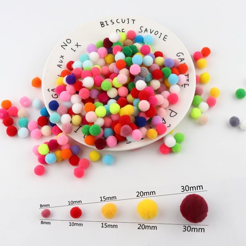 8mm Pompom Balls for DIY Crafts and Decorations