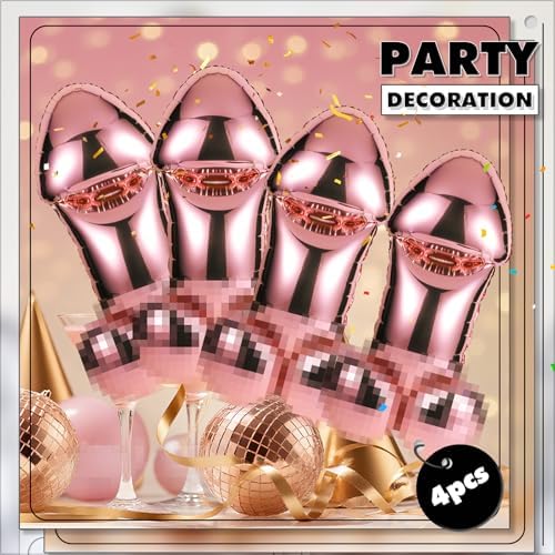 4 Pcs Iridescent Balloons Bachelorette Party Favors Rose Gold