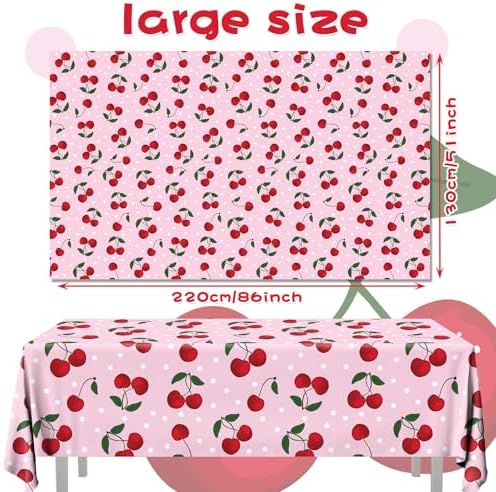 Cherry Themed Tablecloths for Birthday and Baby Shower