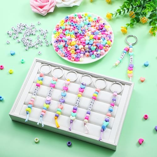 Landical 564 Pcs DIY Bead Keychain Kit